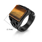 Men's Tiger's Eye Ring Square Stone