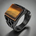 Men's Tiger's Eye Ring Square Stone