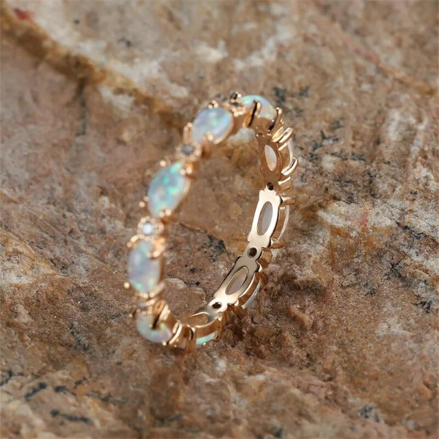 White Opal Ring for Women