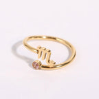 Gold Zodiac Sign Ring 12 Constellations Scorpio