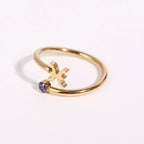 Gold Zodiac Sign Ring 12 Constellations Pisces