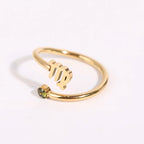 Gold Zodiac Sign Ring 12 Constellations Virgo