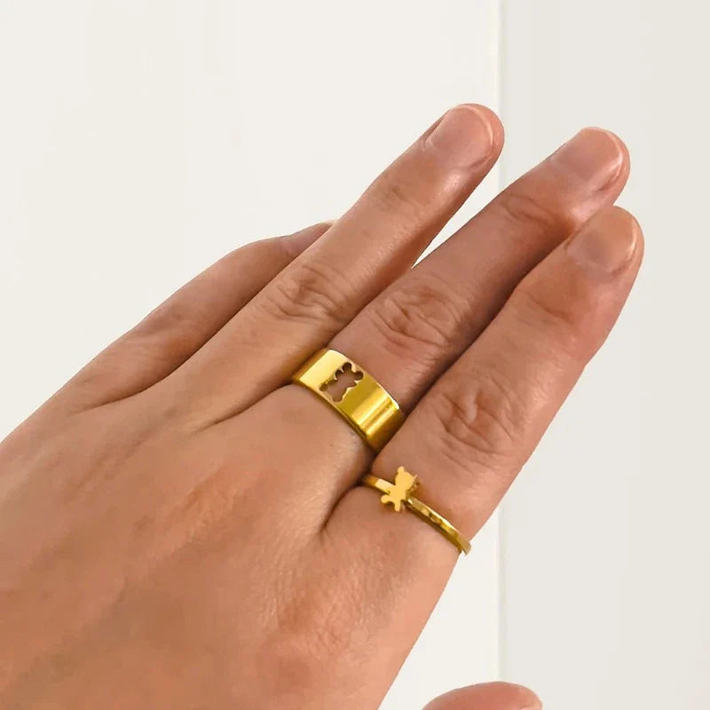 Bear Ring 2-Piece Gold