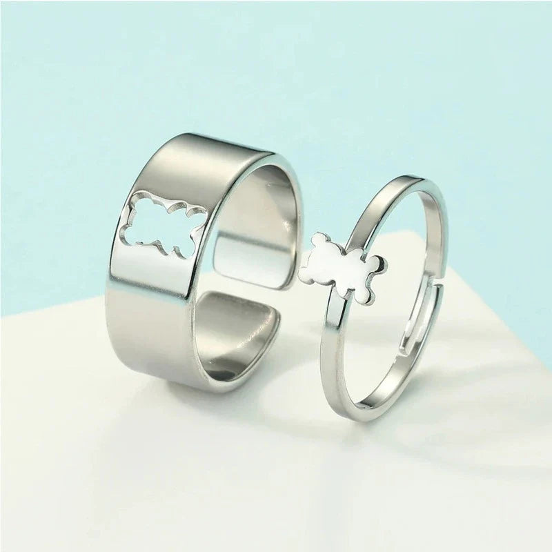Bear Ring 2-Piece Silver