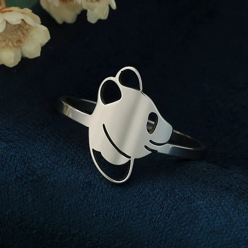 Panda Ring Thin Silver