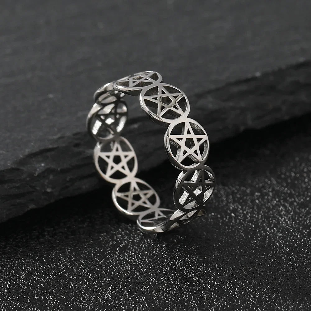 Pentacle Witchcraft Women’s Ring Wiccan Silver