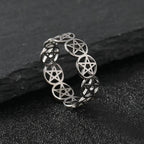 Pentacle Witchcraft Women’s Ring Wiccan Silver