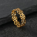 Pentacle Witchcraft Women’s Ring Wiccan Gold