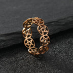 Pentacle Witchcraft Women’s Ring Wiccan Rose Gold