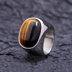Tiger’s Eye Stone Ring for Men and Women in Silver