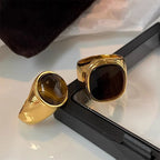 Tiger's Eye Stone Gold Ring