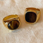Tiger's Eye Stone Gold Ring
