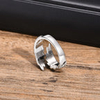 Silver feather ring for men