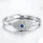 Blue Turkish Zircon Evil Eye Lucky Ring