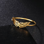 Women's angel wings gold ring