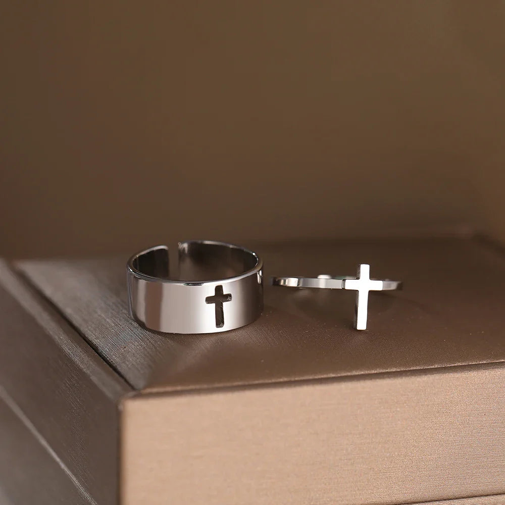 Women's Christian Cross Ring silver