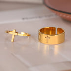 Women's Christian Cross Ring gold