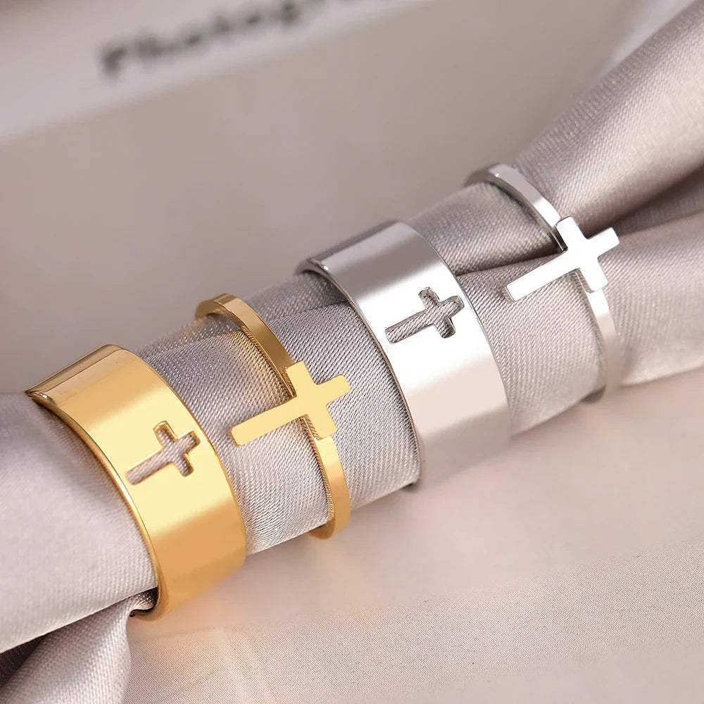 Women's Christian Cross Ring silver
