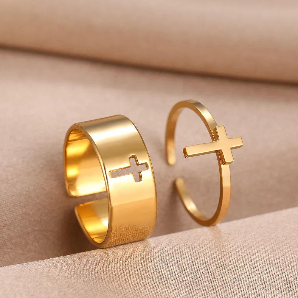 Women's Christian Cross Ring gold