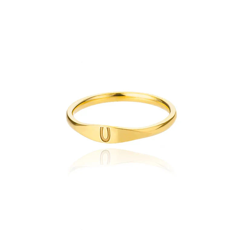 Women's initial ring u