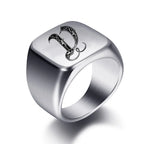 Wide men's signet ring initial y