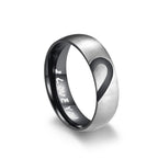 "I Love You" Proof of Love Ring with Black Heart or Black Crystal