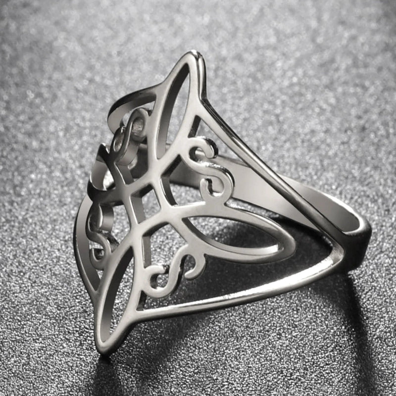 Witch's Knot Protection Ring Men's Women's Wiccan Ring silver