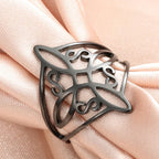 Witch's Knot Protection Ring Men's Women's Wiccan Ring black