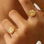 Retro Ring with 4-Leaf Clover