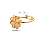 Retro Ring with 4-Leaf Clover