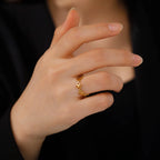 Retro Ring with 4-Leaf Clovers for Women Gold