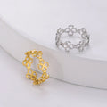 Retro Ring with 4-Leaf Clovers for Women Gold