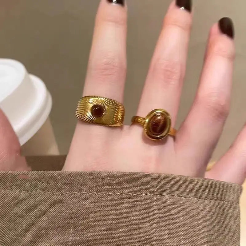 Retro Tiger's Eye Protection Ring