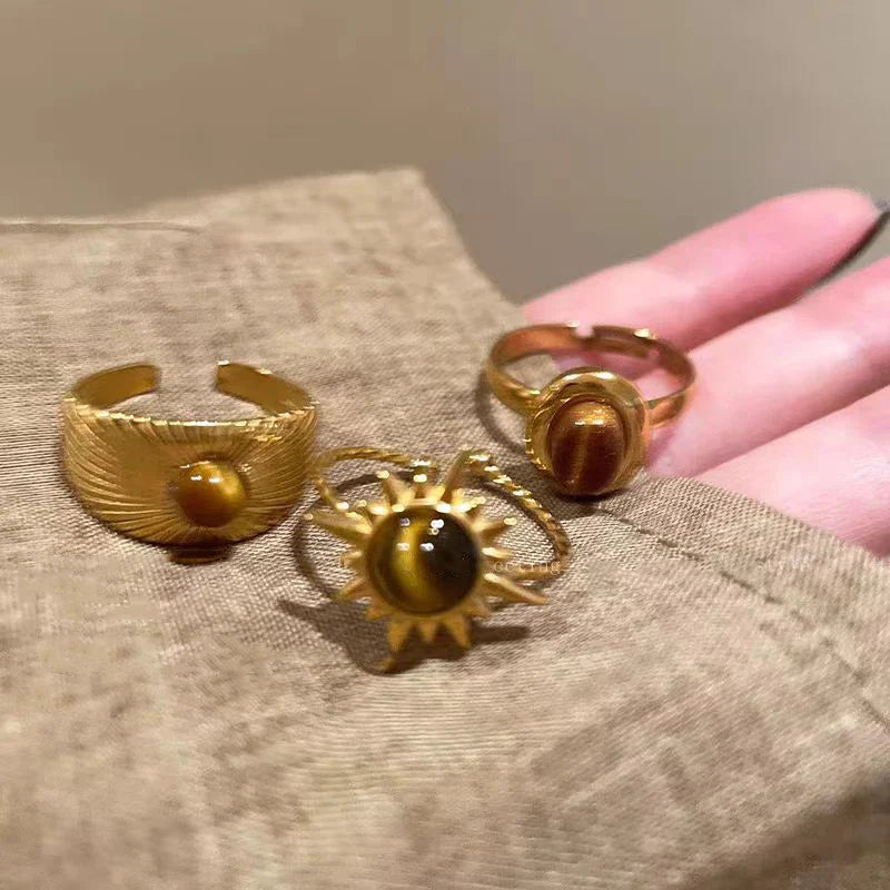 Retro Tiger's Eye Protection Ring