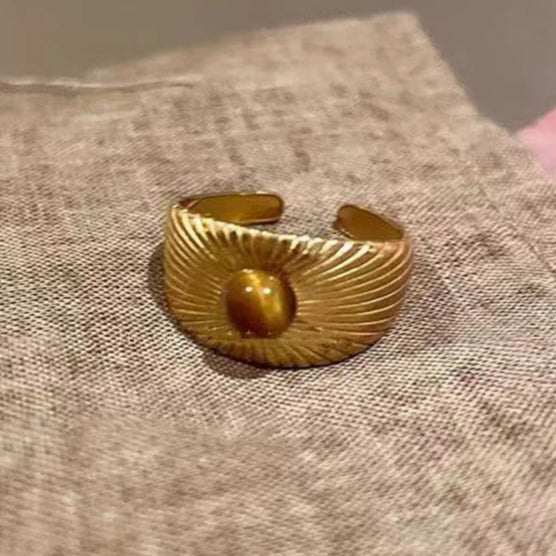 Retro Tiger's Eye Protection Ring