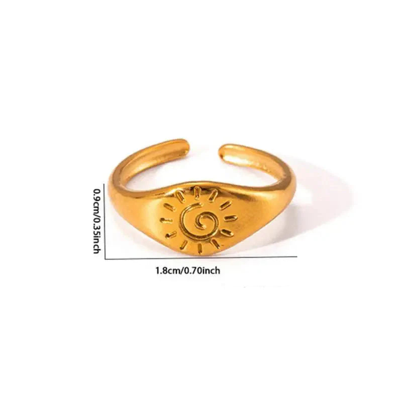 Retro Sun & Stars Ring