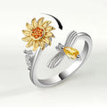 Bee and rotating flower ring