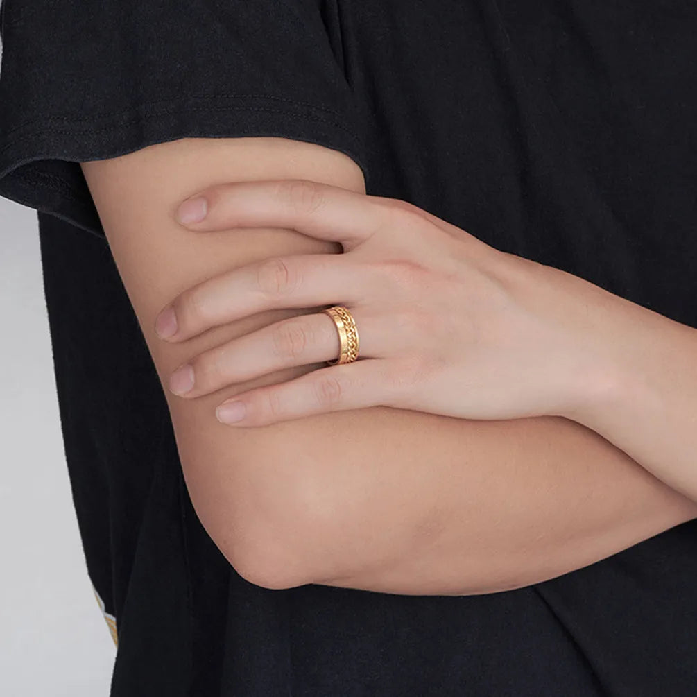 Gold Anti-Stress Spinner Ring for Men