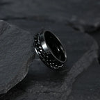 Black Anti-Stress Spinner Ring for Men