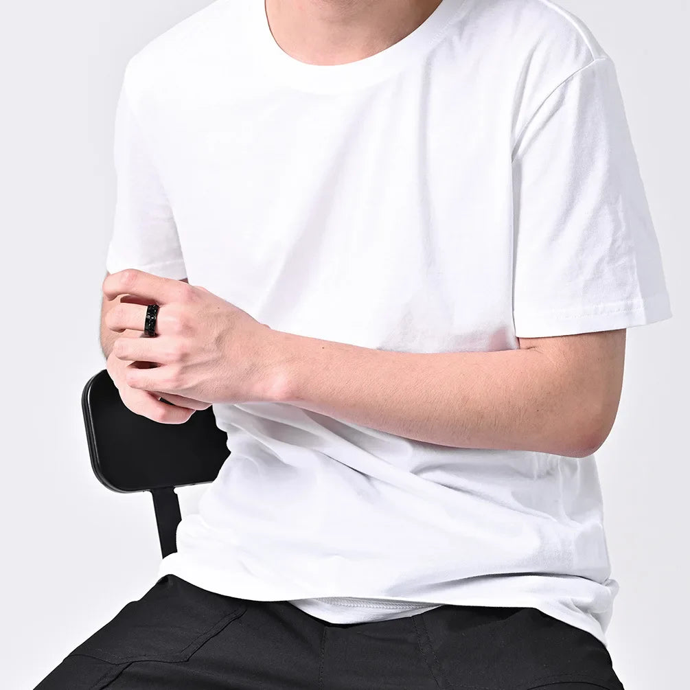 Black Anti-Stress Spinner Ring for Men