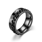 Black Anti-Stress Spinner Ring for Men
