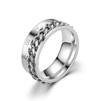 Silver Anti-Stress Spinner Ring for Men