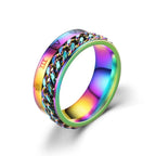 Multicolored Anti-Stress Spinner Ring for Men