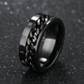 Black Anti-Stress Spinner Ring for Men