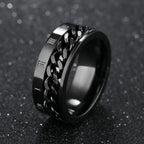 Black Anti-Stress Spinner Ring for Men