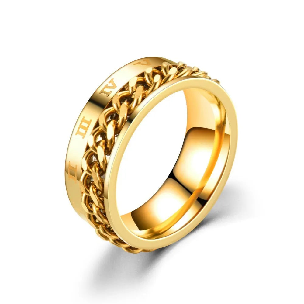 Gold Anti-Stress Spinner Ring for Men