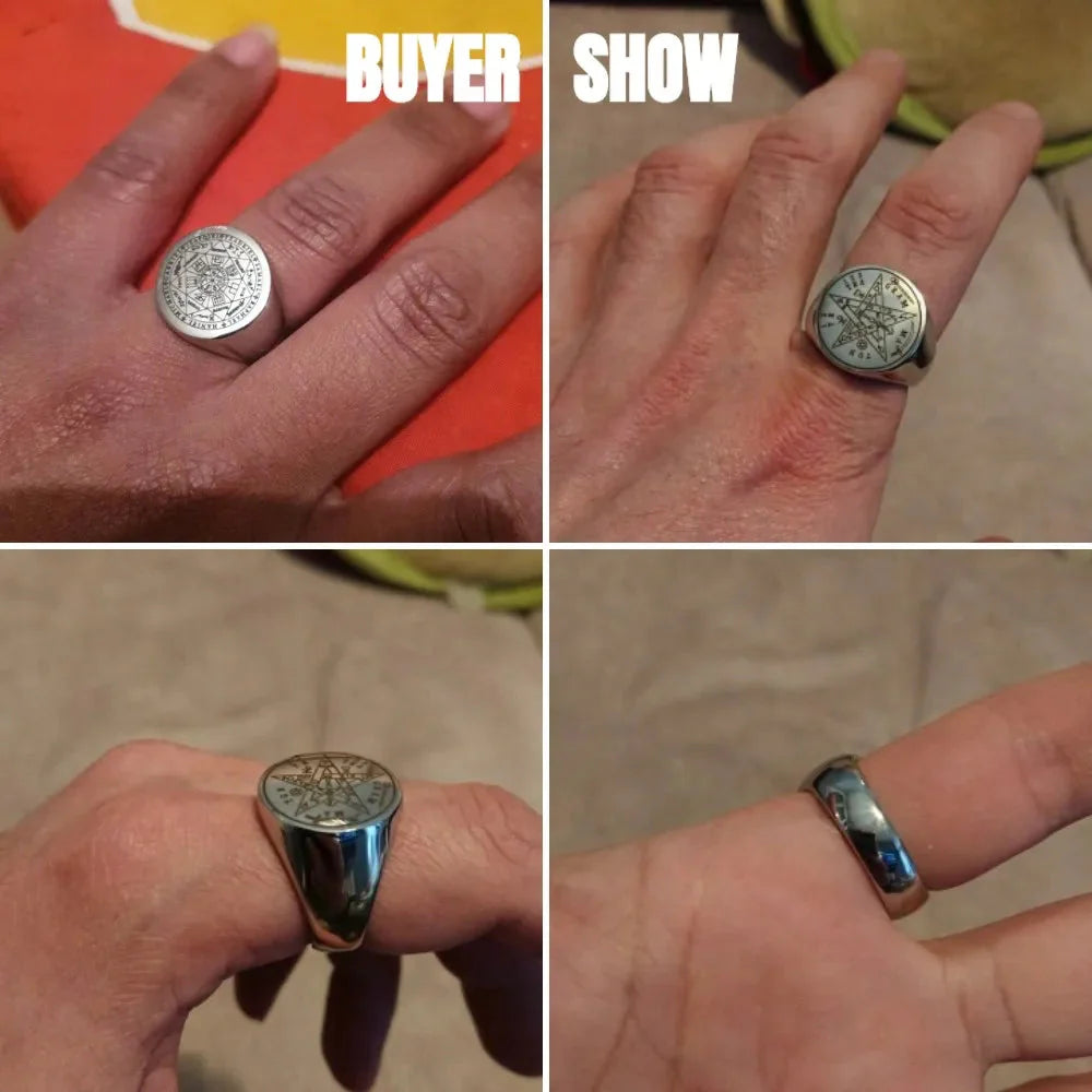 Hecate's Wheel Strophalos Wiccan Witchcraft Ring Silver