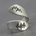 Fir Trees and Mountains Ring 