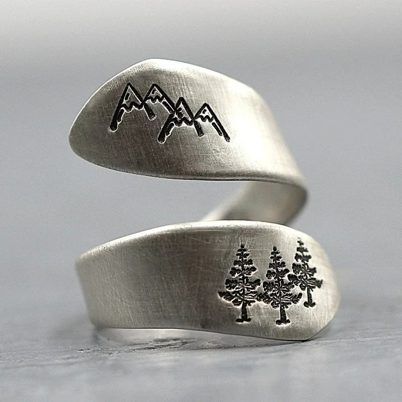Fir Trees and Mountains Ring