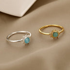 Sun Ring Women Opal Celestial Band